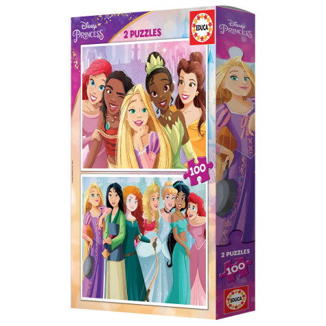 EDUCA Puzzle Disney princezny 2x100 dílků