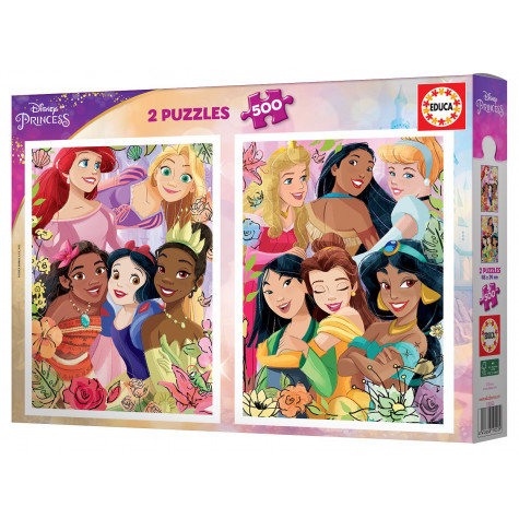 EDUCA Puzzle Disney princezny 2x500 dílků