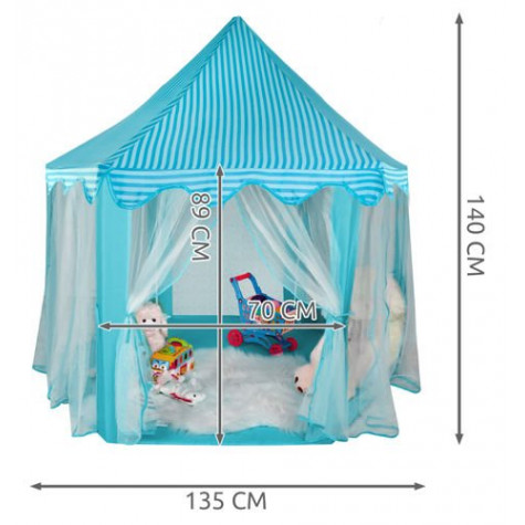 Dětský stan zámek 140cm modrý