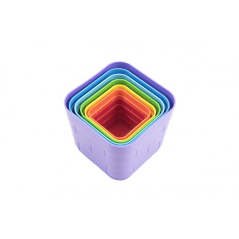 Kubus pyramida skládanka hranatá barevná 7ks