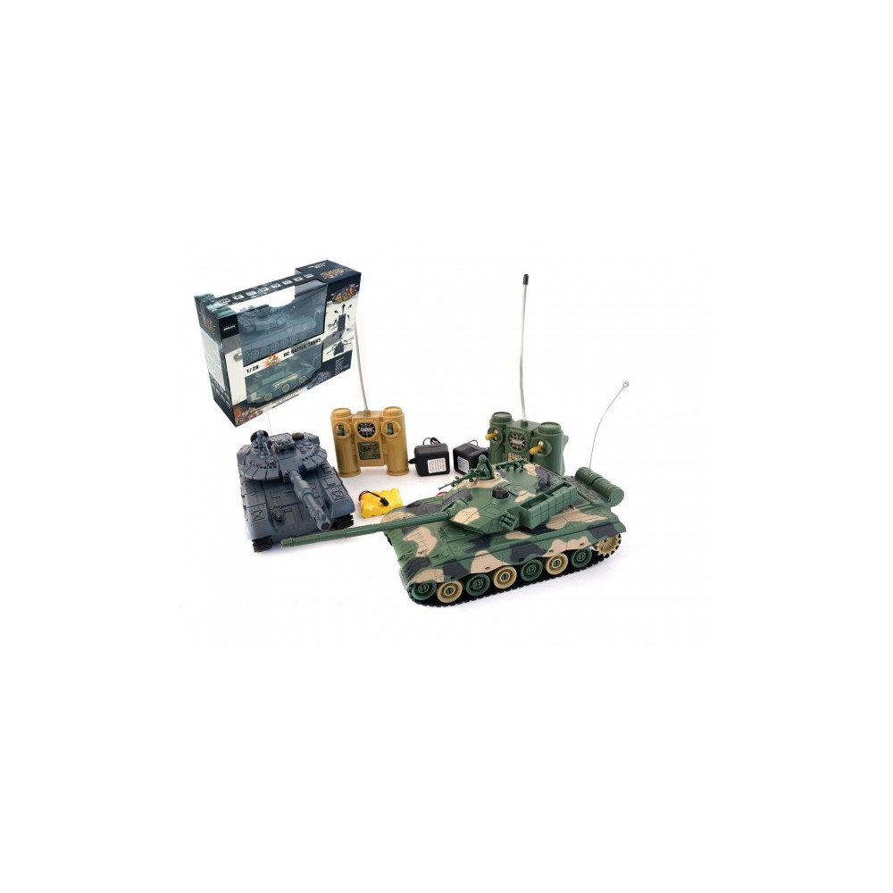 Tank RC 2ks 33cm+dobíjecí pack tanková bitva se zvukem a světlem