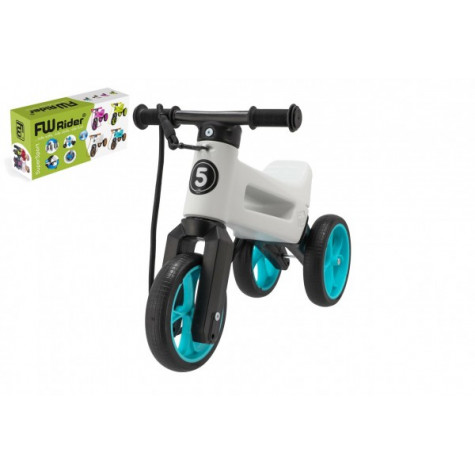Odrážedlo FUNNY WHEELS Rider SuperSport 2v1 bílé tyrkysová kola ~ 2