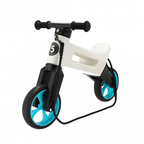 Odrážedlo FUNNY WHEELS Rider SuperSport 2v1 bílé tyrkysová kola ~ 3