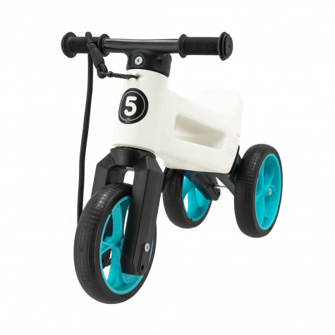 Odrážedlo FUNNY WHEELS Rider SuperSport 2v1 bílé tyrkysová kola ~ 1