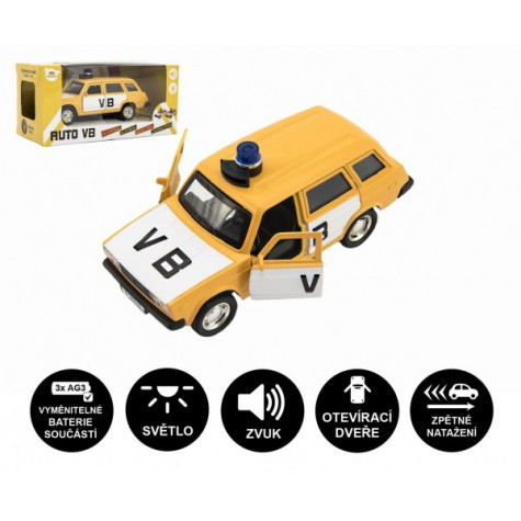 Teddies Policejní auto VB combi 11,5 cm na zpětné natažení se zvukem ~ 1