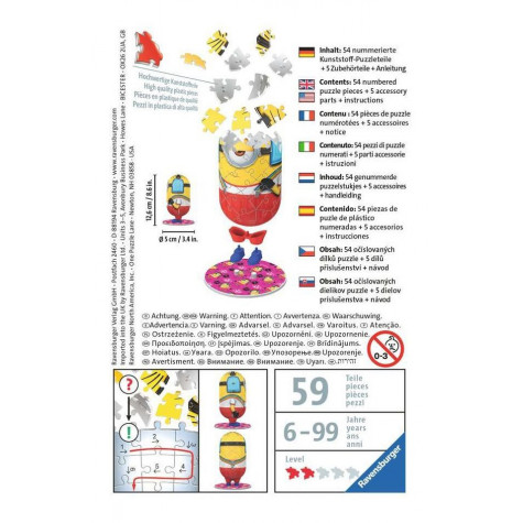 RAVENSBURGER 3D puzzle Postavička Mimoni 2: Roller Skater 54 dílků ~ 4