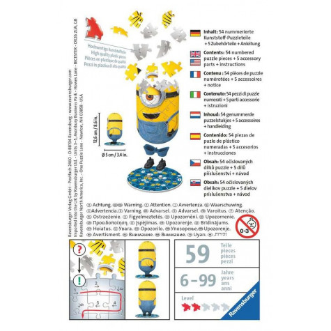 RAVENSBURGER 3D puzzle Postavička Mimoni 2: Jeans 54 dílků ~ 3