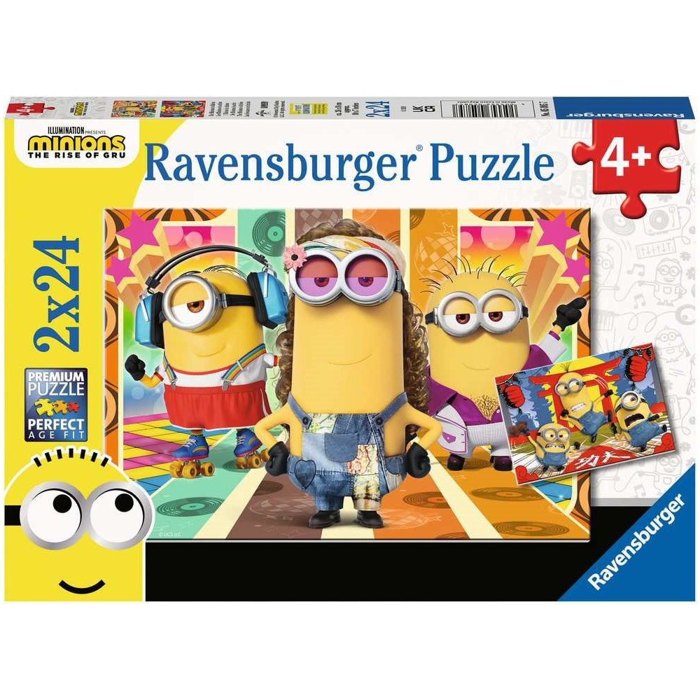 RAVENSBURGER Puzzle Mimoni: Padouch přichází 2x24 dílků