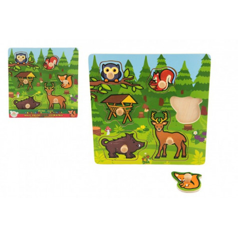 Teddies Vkládačka dřevěná Moje první lesní zvířátka ~ 2