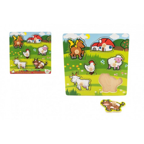 Teddies Vkládačka dřevěná Moje první zvířátka ~ 2