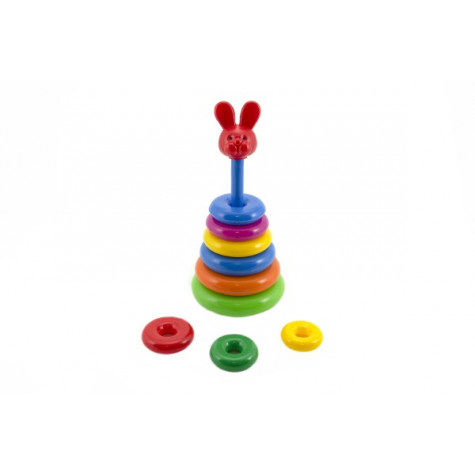 Skládanka pyramida s kroužky velká 28cm ~ 4