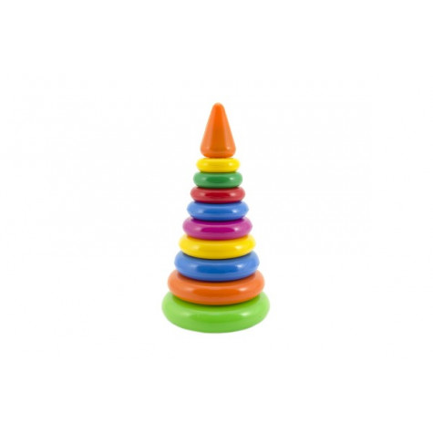 Skládanka pyramida s kroužky velká 28cm ~ 6