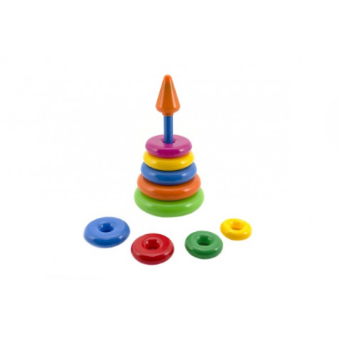 Skládanka pyramida s kroužky velká 28cm ~ 7