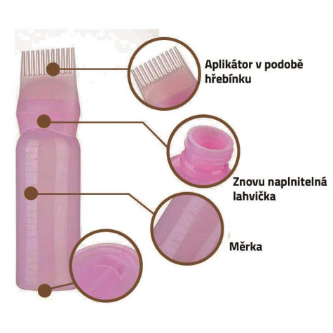 Lahvička s hřebenem na barvení vlasů ~ 4