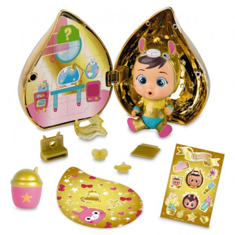 TM Toys Cry Babies Magické slzy Panenka s domečkem a doplňky ve zlaté slzičce