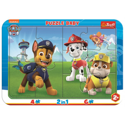 TREFL Baby puzzle Šťastná Tlapková patrola 2v1 4, 6 dílků