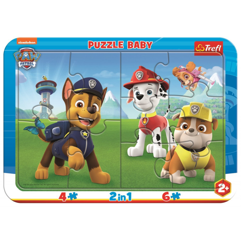 TREFL Baby puzzle Šťastná Tlapková patrola 2v1 4, 6 dílků