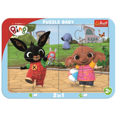 TREFL Baby puzzle Bing si hraje 2v1 4, 6 dílků