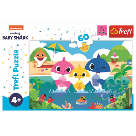 TREFL Puzzle Baby Shark s rodinou na dovolené 60 dílků