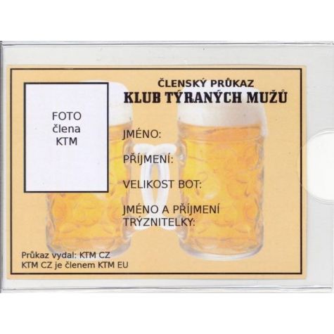 Členský průkaz - Klub týraných mužů ~ 1