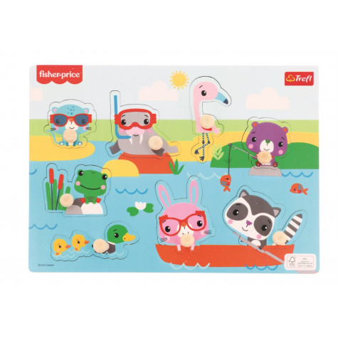 TREFL Dřevěná vkládačka Fisher Price Zvířátka u vody ~ 2