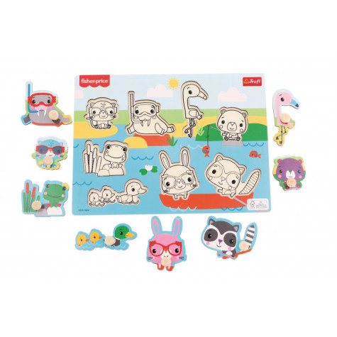 TREFL Dřevěná vkládačka Fisher Price Zvířátka u vody ~ 3