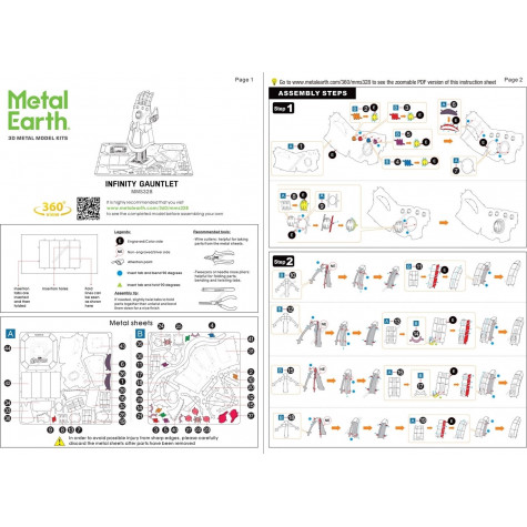 METAL EARTH 3D puzzle Avengers: Rukavice nekonečna