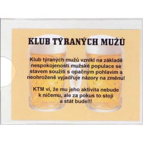 Členský průkaz - Klub týraných mužů