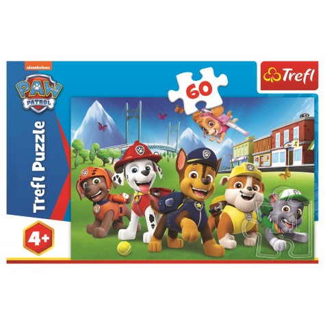 TREFL Puzzle Tlapková patrola na trávníku 60 dílků