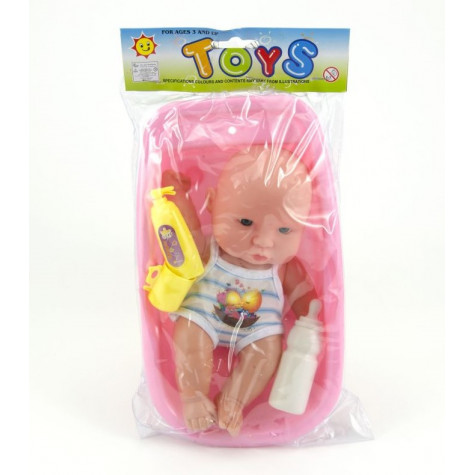 Miminko plast 18cm s doplňky ve vaničce ~ 3