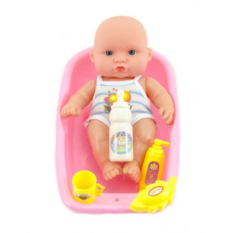 Miminko plast 18cm s doplňky ve vaničce ~ 1