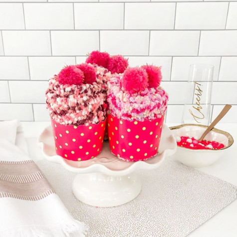 Ponožky - růžový cupcake