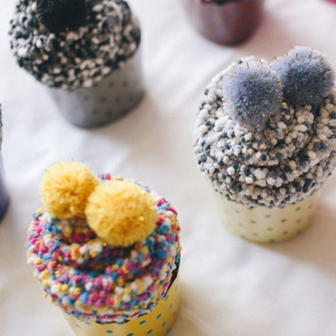Ponožky - žlutý cupcake ~ 5