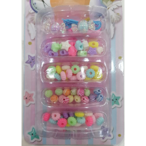 Korálky plastové barevné/pastelové se šňůrkou ~ 4
