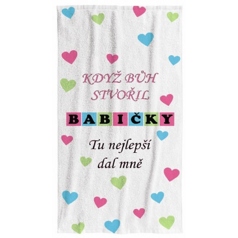 Osuška 140 x 70 cm - Když bůh stvořil babičky ~ 1