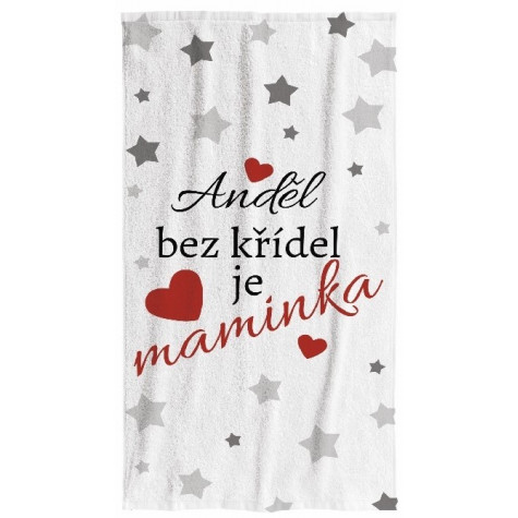 Osuška 140 x 70 cm - Anděl bez křídel je maminka ~ 1