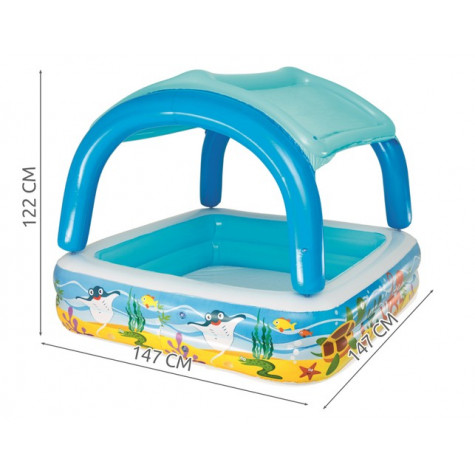Bestway 52192 Dětský bazén se stříškou 140x140x114 cm ~ 2
