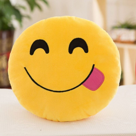 Emoji polštář -  vyplazený jazyk ~ 1