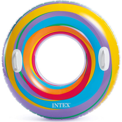 Intex 59256 Kruh nafukovací s úchyty 91cm - fialový
