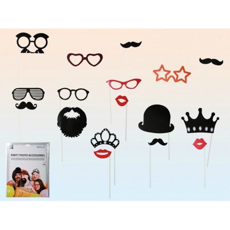 Párty foto doplňky 17 ks - Moustache &  Lips