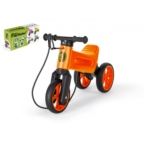 Odrážedlo FUNNY WHEELS Rider SuperSport 2v1+popruh - oranžové ~ 2