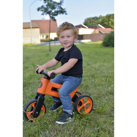 Odrážedlo FUNNY WHEELS Rider SuperSport 2v1+popruh - oranžové ~ 4