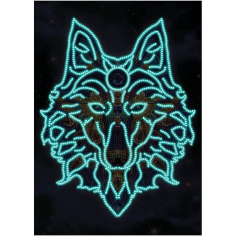 Diamantové malování svítící ve tmě - vlk