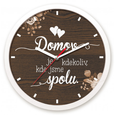 Nekupto Dárkové hodiny kulaté - Domov je kdekoliv, kde jsme spolu ~ 1