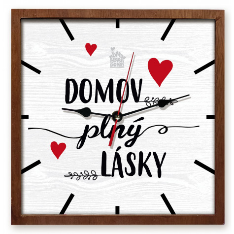Nekupto Dárkové hodiny čtvercové - Domov plný lásky ~ 1