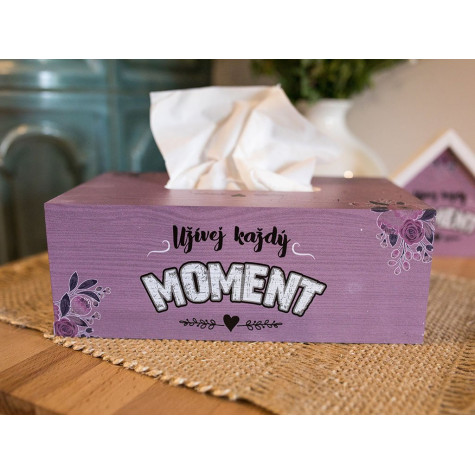 Nekupto Dřevěná krabička na ubrousky - Užívej každý moment ~ 2