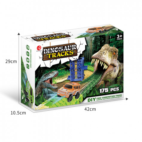Autodráha Dino park s výtahem + auto 175 kusů