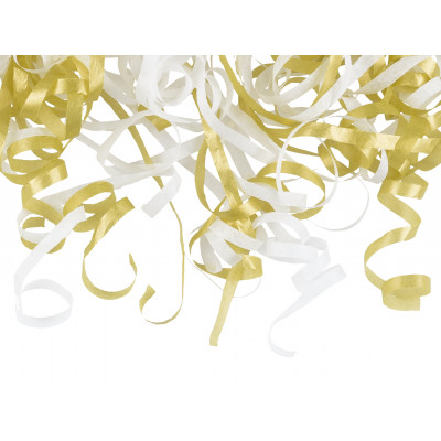 Házecí konfety v tubě 25 cm - dlouhé - zlaté a bílé