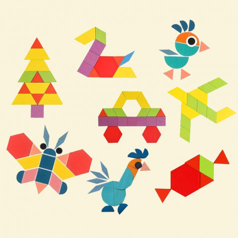 Dřevěná skládačka - geometrické tvary ~ 4
