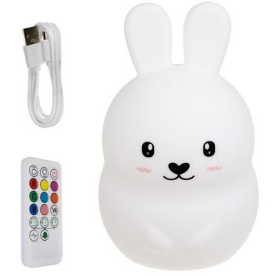 RGB noční lampička na dálkové ovládání - králík